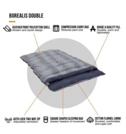 Vango Borealis Sleeping Bag - Double -Outdoor Camping Gear borealis double 3 1 1