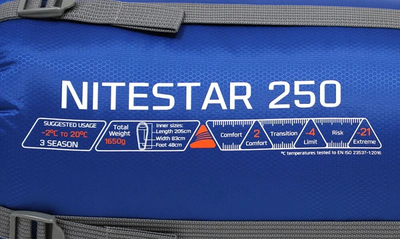 Vango Nitestar Alpha 250 Single Sleeping Bag - Classic Blue 4 Vango Nitestar Alpha 250 Single Sleeping Bag - Classic Blue - Image 4