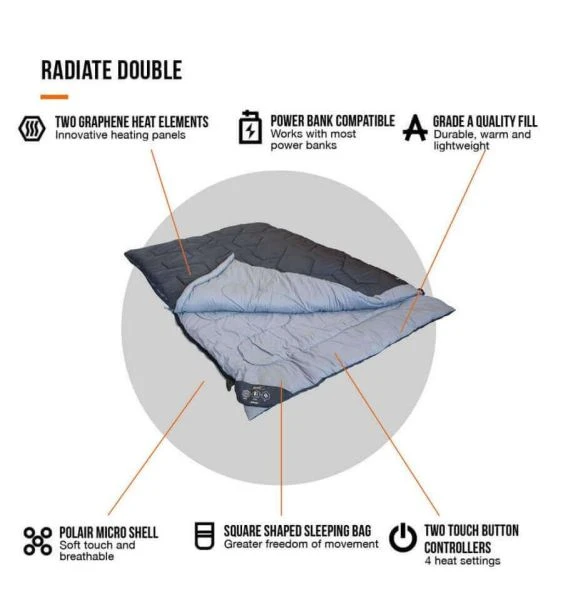 Vango Radiate Sleeping Bag (with Built-in Heater) - Double 3 Vango Radiate Sleeping Bag (with Built-in Heater) - Double - Image 3