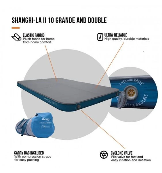 Vango Self Inflate Mat Shangri-La II 10cm - Double 2 Vango Self Inflate Mat Shangri-La II 10cm - Double - Image 2
